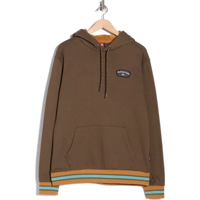 Quiksilver Dion Stripe Trim Hoodie In Brown