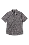 Quiksilver Ditsy Seaweed Classic Fit Short Sleeve Shirt In Black