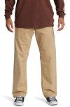 Quiksilver Dna Beach Organic Cotton Twill Pants In Khaki