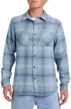 Quiksilver Dna Plaid Cotton Flannel Button-up Overshirt In Blue