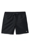 Quiksilver Everyday 17" Solid Stretch Swim Trunks In Black