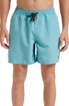 Quiksilver Everyday 17" Solid Stretch Swim Trunks In Blue