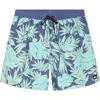 Quiksilver Everyday 17" Trippin' Palm Water Repellent Swim Trunks In Blue