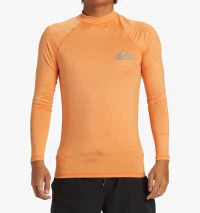 Quiksilver Everyday Long Sleeve Surf Tee In Tangerine In Orange