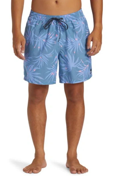 Quiksilver Everyday Mix Volley Swim Trunks In Blue Shadow