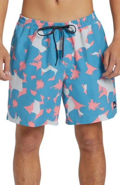 Quiksilver Everyday Mix Volley Swim Trunks In Navagio Print