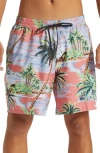 Quiksilver Everyday Mix Volley Swim Trunks In Salsa