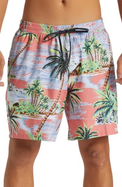 Quiksilver Everyday Mix Volley Swim Trunks In Salsa