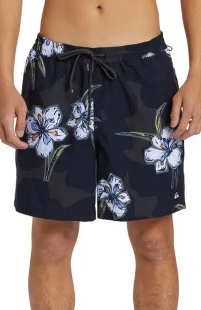 Quiksilver Everyday Mix Volley Swim Trunks In Tarmac Print