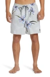 Quiksilver Everyday Mix Volley Swim Trunks In White With Black Arms
