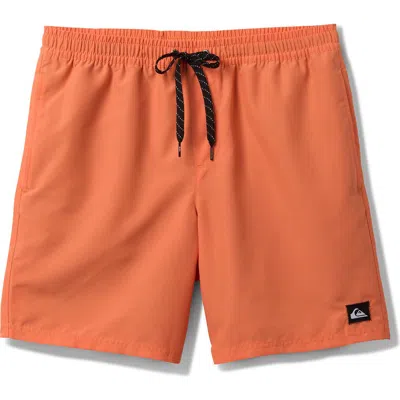 Quiksilver Everyday Solid Volley Swim Trunks In Orange