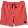 Quiksilver Everyday Solid Volley Swim Trunks In Red