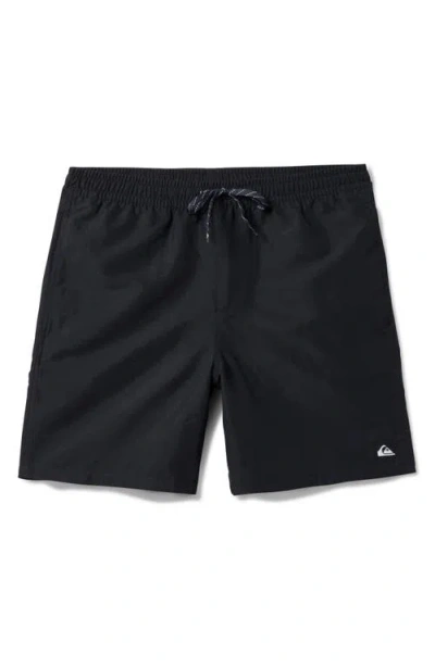 Quiksilver Everyday Solid Volley Swim Trunks In Black