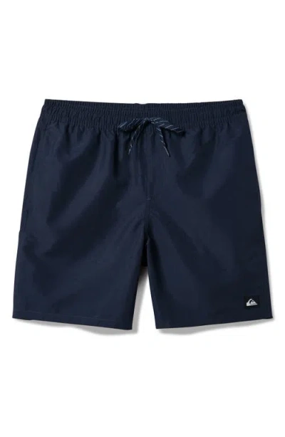 Quiksilver Everyday Solid Volley Swim Trunks In Eclipse