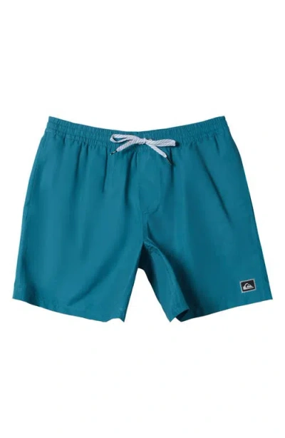 Quiksilver Everyday Solid Volley Swim Trunks In Colonial Blue