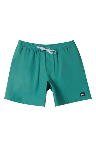 Quiksilver Everyday Solid Volley Swim Trunks In Frosty Spruce