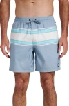 Quiksilver Everyday Stripe Volley Swim Trunks In Blue