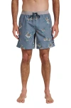 Quiksilver Everyday Water Repellent Coastal Flora Volley 6-inch Swim Trunks In Animal Print