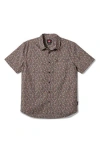 Quiksilver Floral Print Short Sleeve Button-up Shirt In Phantom