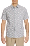 Quiksilver Men's Florever Classic Short Sleeve Woven Shirt In Jade Grey
