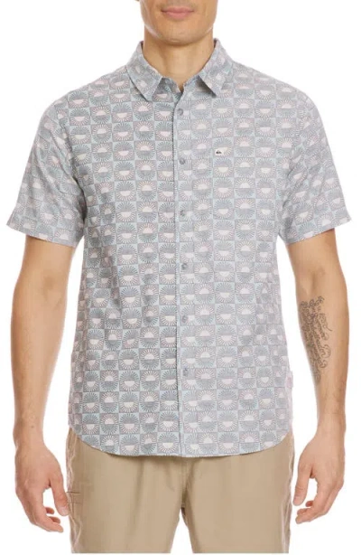 QUIKSILVER QUIKSILVER FLOREVER CLASSIC SHORT SLEEVE BUTTON-UP SHIRT