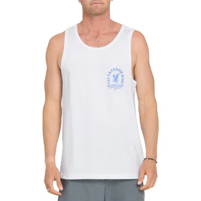 Quiksilver Freedom Ring Graphic Cotton Tank In White