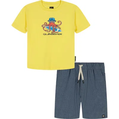 Quiksilver Kids'  Graphic T-shirt & Shorts Set In White