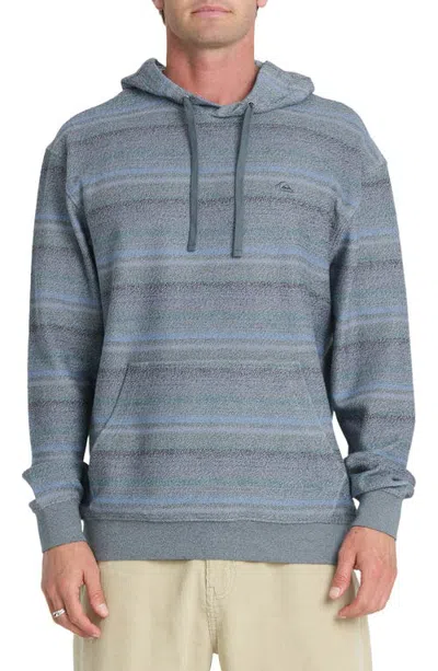 Quiksilver Great Otway Stripe Beach Hoodie In Blue