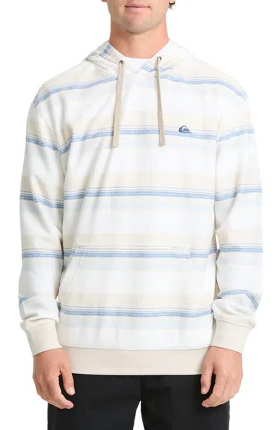 Quiksilver Great Otway Stripe Beach Hoodie In White