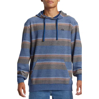 Quiksilver Great Otway Stripe Hoodie In Great Otway- Blue Nights