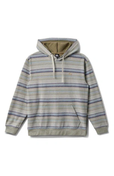 Quiksilver Great Otway Stripe Hoodie In Pale Aloe