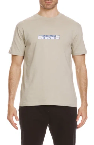 Quiksilver Hawaii Bumper Sticker Graphic T-shirt In Pale Aloe
