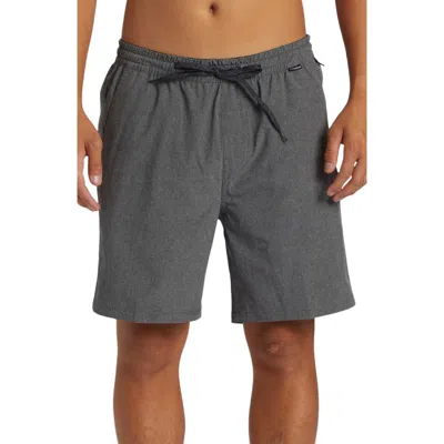 Quiksilver Heather Taxer Amphibian Water Repellent Board Shorts In Blackdnu