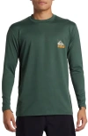 Quiksilver Hi Petroglyph Surf Long Sleeve Performance Rashguard In Forest