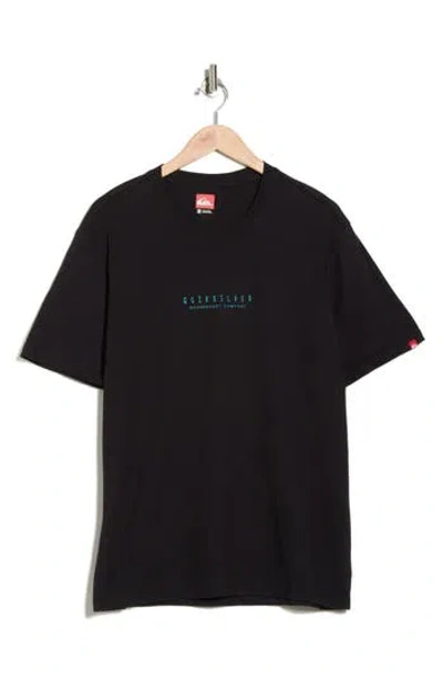 Quiksilver Hibiscus Cotton Graphic T-shirt In Black