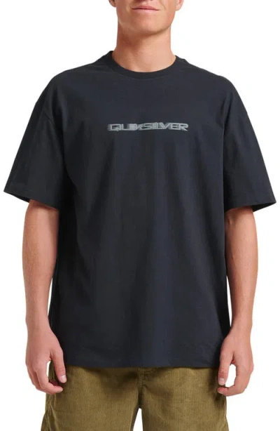 Quiksilver High Speed Blur Oversize Cotton Graphic T-shirt In Black