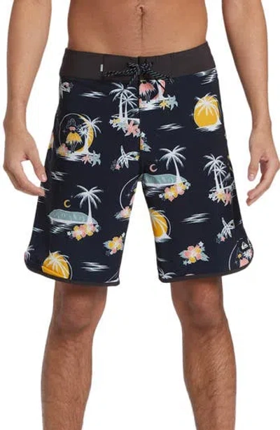 Quiksilver Highline Scallop Swim Trunks In Blue