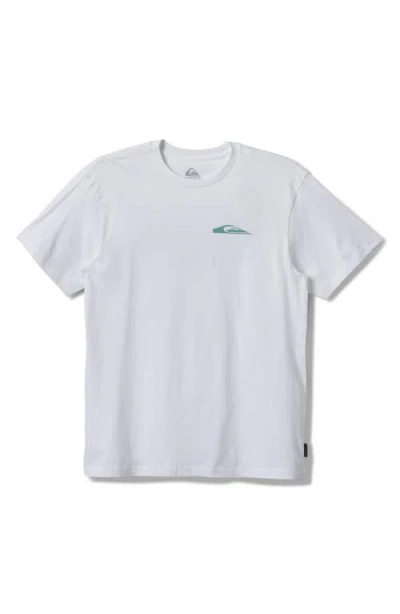 Quiksilver Hunter Spray Logo Cotton Graphic T-shirt In White
