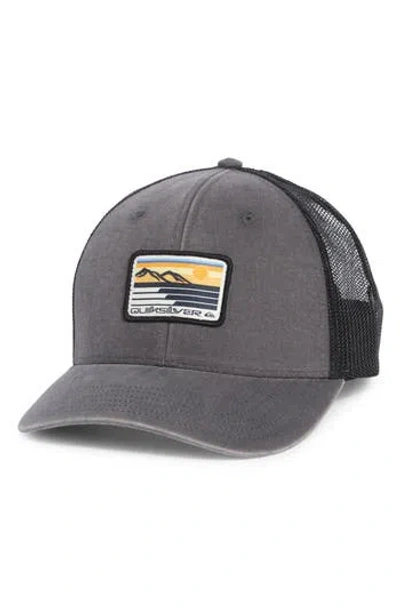Quiksilver Infinity Logo Patch Trucker Hat In Gray