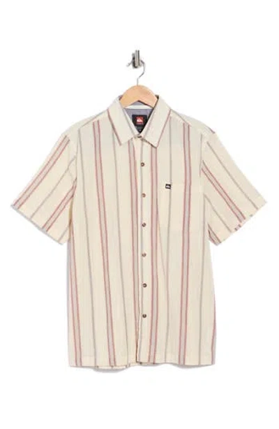 Quiksilver Jellyfish Cotton Button-up Shirt In Bone White