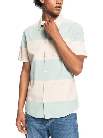Quiksilver Kalua Kobi Mens Colorblock Regular Fit Button-down Shirt In Blue