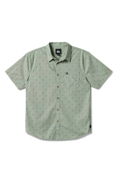 Quiksilver Kapu Mini Geo Print Short Sleeve Button-up Shirt