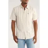 Quiksilver Keel Stripe Classic Fit Short Sleeve Shirt In Neutral