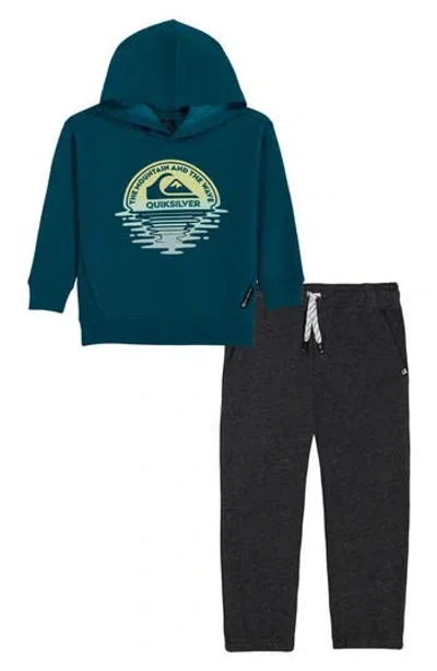 Quiksilver Kids' 2-piece Fleece Hoodie And Pants Set In Blue