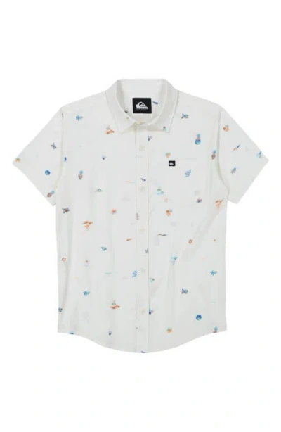 Quiksilver Kids' Big Boys Apero Classic Woven Cotton Shirt In Off White
