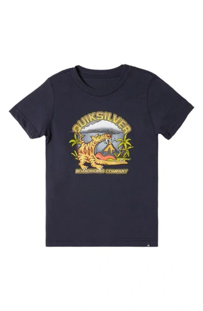 Quiksilver Kids' Toddler & Little Boys Barking Tiger Graphic Cotton T-shirt In Dark Navy