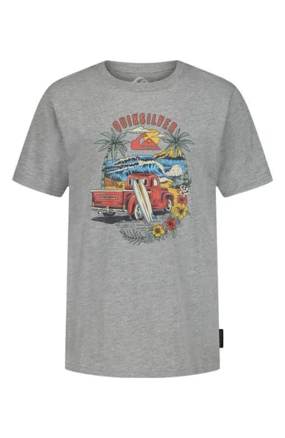 Quiksilver Kids' Beach Ride Graphic T-shirt In Gray