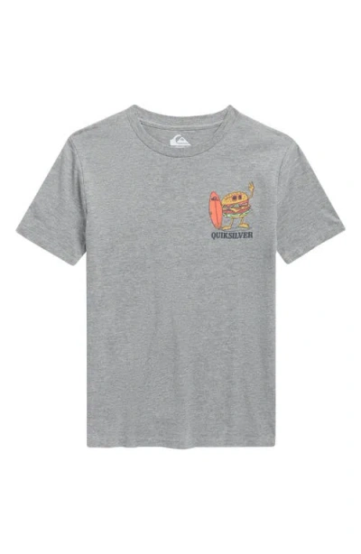 Quiksilver Kids' Burger Wipeout Cotton Graphic T-shirt In Gray