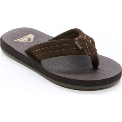 Quiksilver Kids' Carver Suede Core Flip-flop In Brown