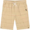 Quiksilver Kids' Chapman Stripe Drawstring Shorts In Khaki